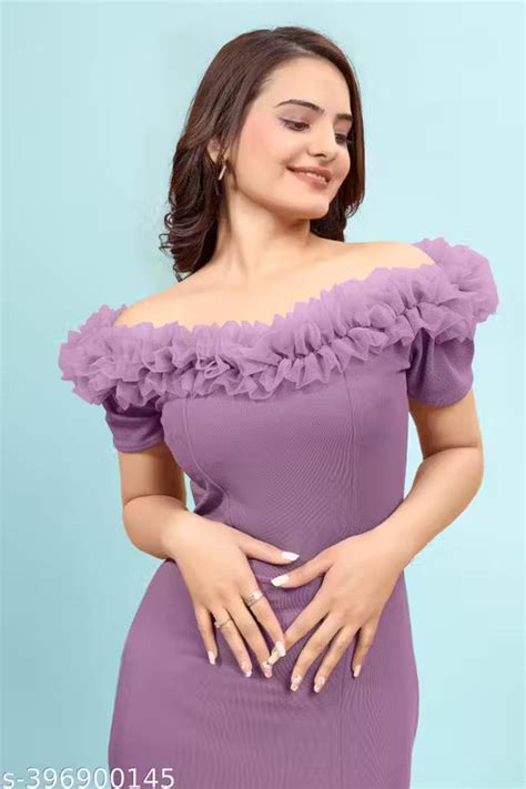 Partywear Bodycon Lavender-Purple Dress – Clutch