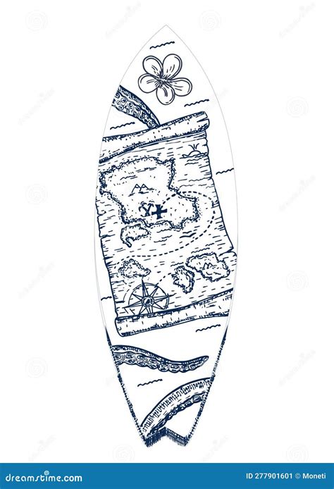 Surfboards Sketch. Bodyboard. Surfboard Print Design for Surfing Ride ...