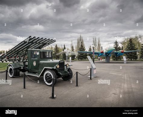 Katyusha Rocket Launcher Mounted on a BM8 truck and PE2 Aircraft Stock ...