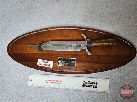 Bowie Knife Mounted on Oval Plaque (Reproduction of c.1830 Jim Bowie Knife)