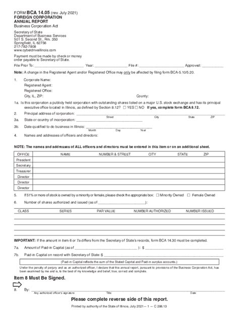 Illinois Corporate Annual Report 2021-2025 Form - Fill Out and Sign ...
