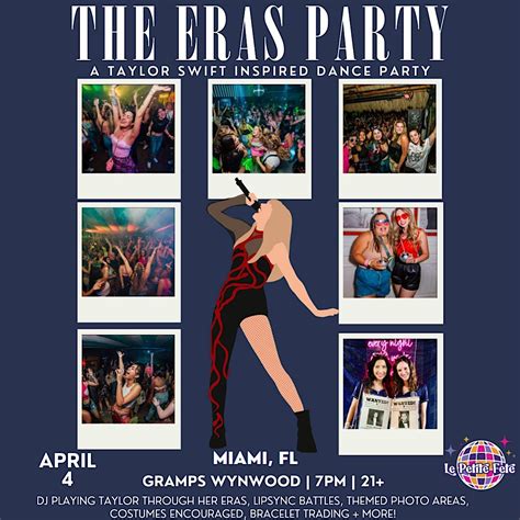 The Eras Party: A Taylor Swift Inspired Dance Party, Gramps, Miami, 4 ...