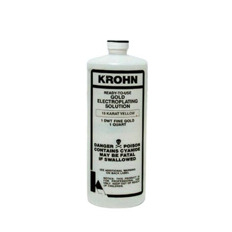 Krohn 18K Gold Plating Solution 1 Dwt Ready To Use Gold Electroplating ...