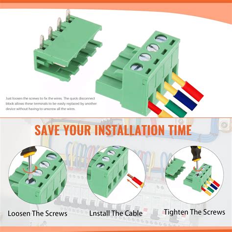 Buy Tanstic 32 Sets Terminal Blocks, 5.08mm Pitch 2/3/4/5/6/7/8/9/10 ...