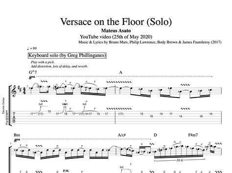 "Versace on the Floor" (Solo) · Mateus Asato || Guitar: Tab + Sheet ...