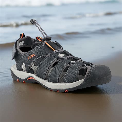 FUEL Soldier-08 Fisherman Protective Toe Cap Sandals for Men (Grey ...