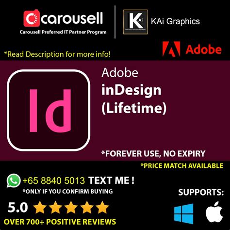 Adobe InDesign Desktop Publisher Lifetime- (WIN/Mac), Computers & Tech ...
