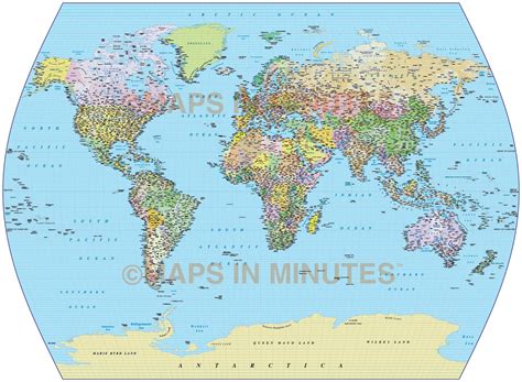 World Map With Distance Scale