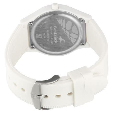 Buy Online Fastrack Tees Quartz Analog Beige Dial Silicone Strap Watch ...