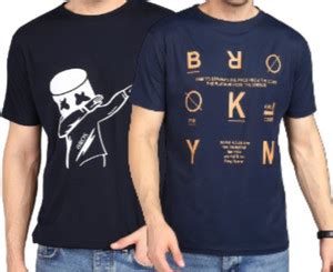 3BROS Geometric Print Men Round Neck Navy Blue T-Shirt - Buy 3BROS ...