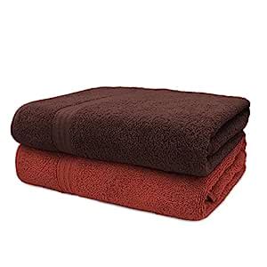 Sassoon Anatolia 100% Cotton 2 Piece Large Bath Towel 500 GSM (Rust ...