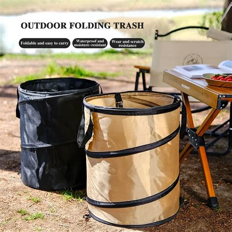 1pc Pop-up Trash Can, Outdoor Portable Camping Folding Trash Can ...