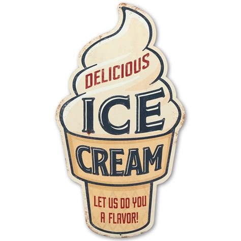 Amazon.com: Delicious Ice Cream Metal Sign - Fun Vintage Wall Decor for ...