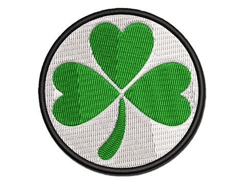 Three Leaf Clover Shamrock Multi-Color Embroidered Iron-On or Hook ...