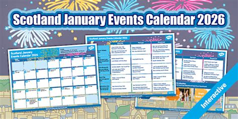 FREE Scotland January Events Calendar 2026