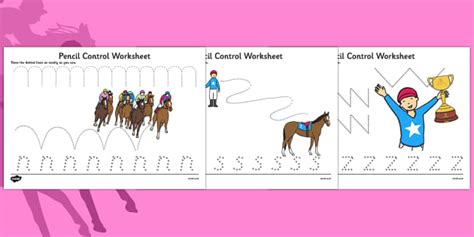 Melbourne Cup Pencil Control Worksheets (teacher made)