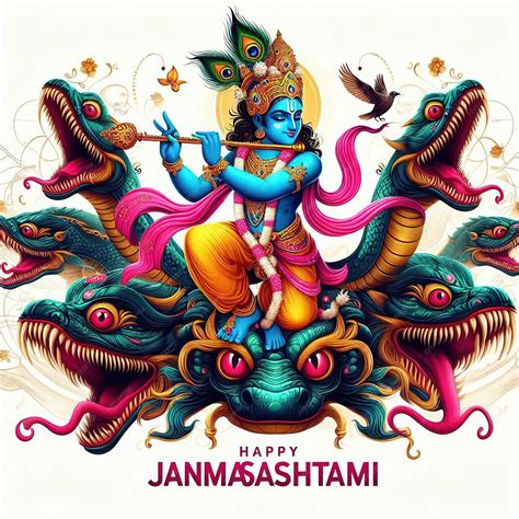 Illustration of happy Janmashtami Lord Krishna in Janmashtami festival ...