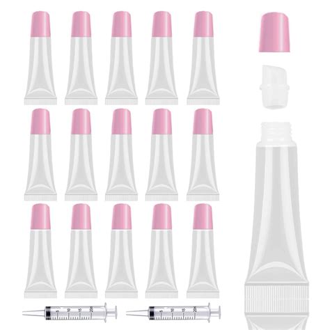 Buy 50PCS Lip Gloss Tubes Empty 10ml Pink Cap Lip Gloss Containers Lip ...