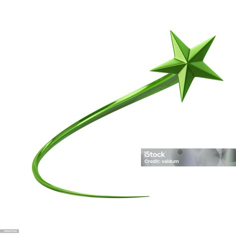 Ilustración De Green Shooting Star 3d Foto de stock y más banco de ...