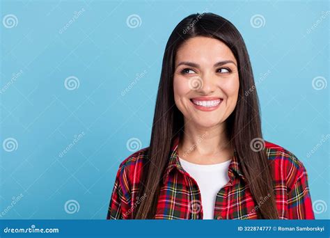Photo Portrait of Attractive Mature Woman Happy Wearing Plaid Red Shirt ...