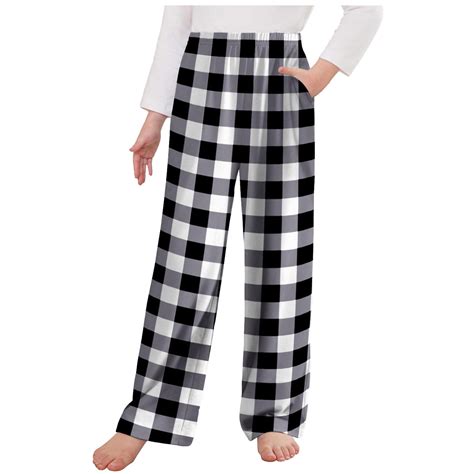 ATOGUTA Boys Girls Pajama Pants Kids Plaid Pj Pants Comfy Lounge ...