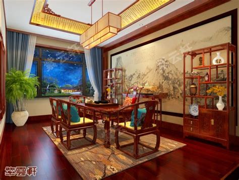 中式古典茶室4_紫云轩中式设计图库