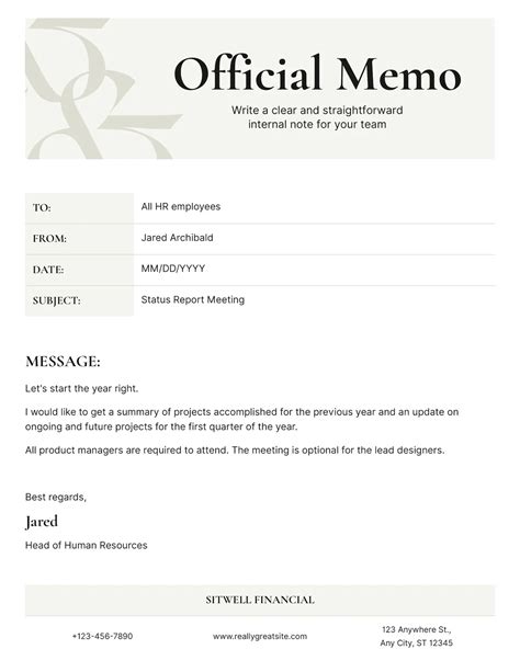 Image result for Business Memo Format