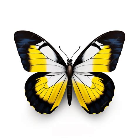 Premium AI Image | An yellow and black colour butterfly on a white ...