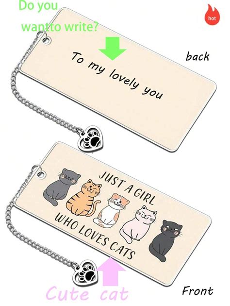 Cute Cat-Themed Bookmarks, Christmas Gift For Cat Lovers, Book Lovers ...