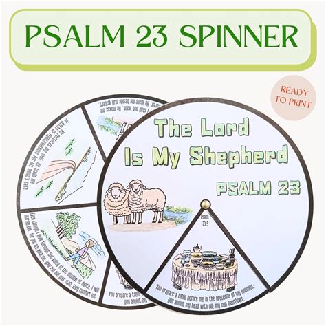 Psalm 23 Coloring Spinner Wheel | Psalm 23 Craft | Sunday School Craft ...