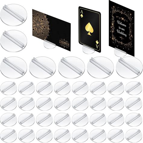 Amazon.com : Harloon 50 Pcs Large Card Stands Transparent Plastic Game ...