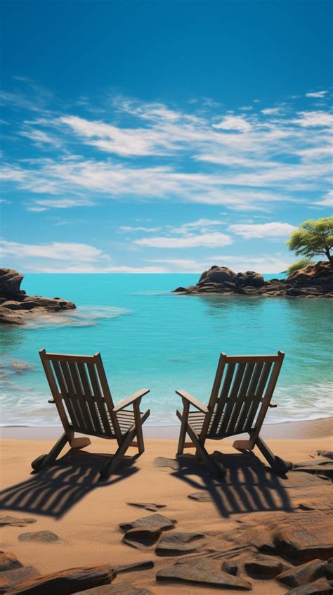 Relaxing on vacation, gazing at the tranquil beauty of the sea and sky ...