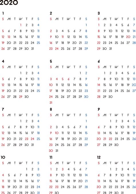 ダウンロード カレンダー 2020 無料 シンプル 縦