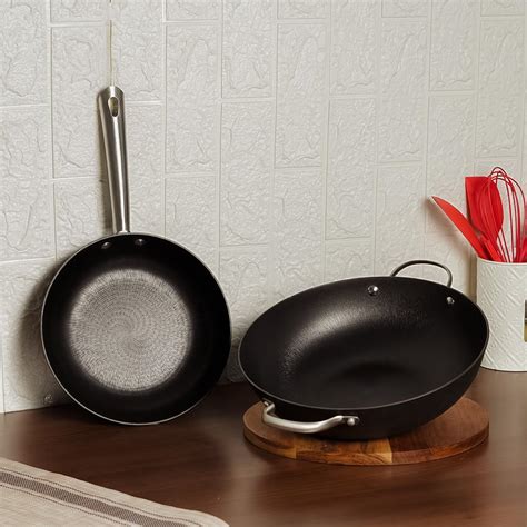 Buy Femora Nonstick Cast Iron 2 Pc Cookware Set, 30 cm Kadai, 20 cm ...