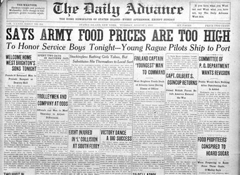 Advance historic page from Aug. 5, 1919: 8 injured in collision by ...