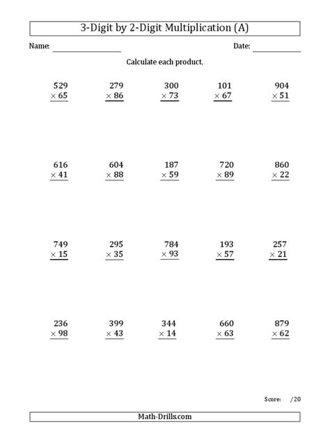 Image result for Long Multiplication Three Digits by Three Digits