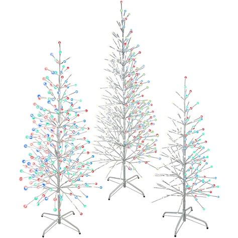 Fraser Hill Farm 48-in Lighted Tree (3-Pack) Christmas Decor ...