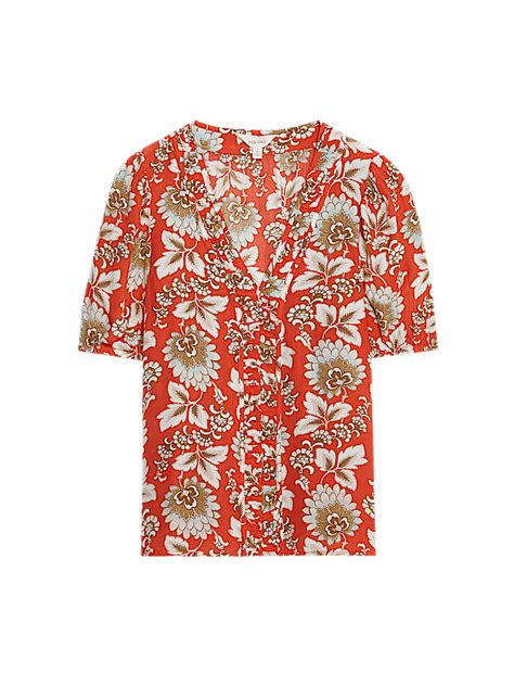 Buy Printed Gathered Blouse at Marks & Spencer