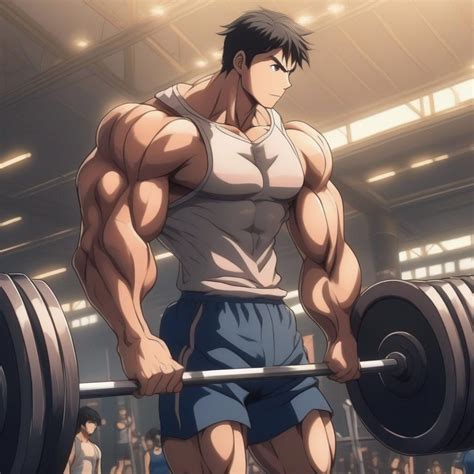 picture of a muscular anime character lifting weigh...