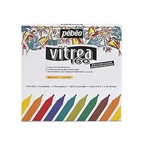 Pebeo Vitrea 160 Assorted Glossy Markers, 9-Pack : Amazon.in: Home ...