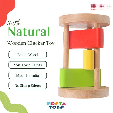 Wooden Rattle for Babies | Clacker Toy | Montessori Toys – nestatoys