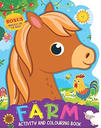 Farm Activity and Colouring Book- Die Cut Animal Shaped Book for Kids ...