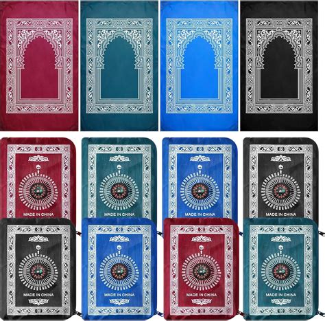 Amazon.com: Mindsoft 8 Pcs Portable Travel Prayer Mat with Compass ...