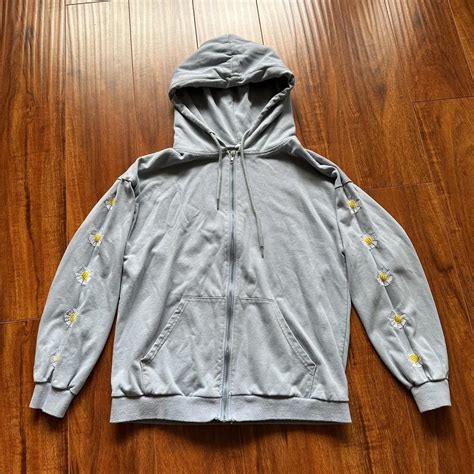 Women's Blue and White Hoodie | Depop