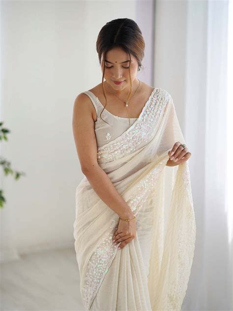 Buy Georgette Party Wear Saree With Blouse Piece 41445 Online | Karagiri