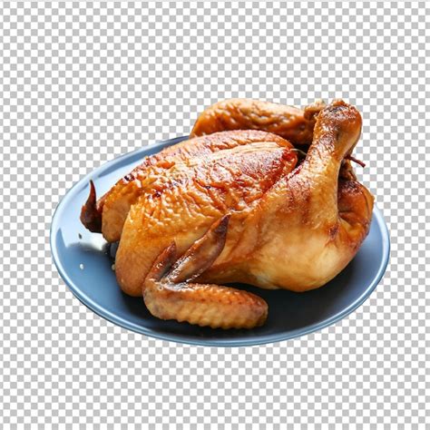 Psd roasted whole chicken on transparent background | Premium PSD