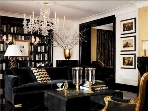 black grey gold living room