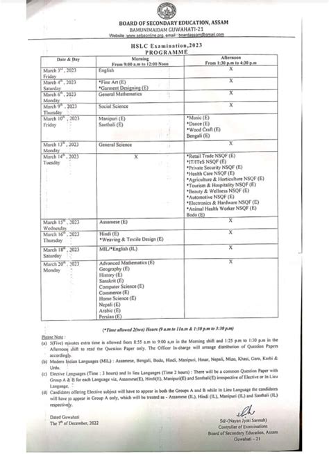 Assam HSLC examination to begin from March 3, 2023; Check the schedule ...