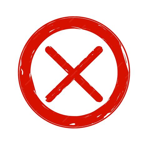 Premium Vector | A red circle with cross in the middle x stamp seal