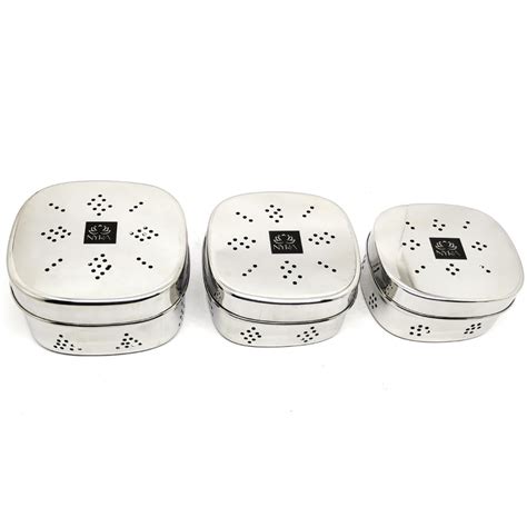 Buy NYRA® Stainless Steel Square Shaped Box For Kothmir/dhania pudina ...